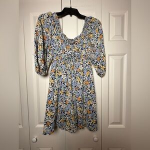 American Eagle Outfitters floral puff sleeve mini dress